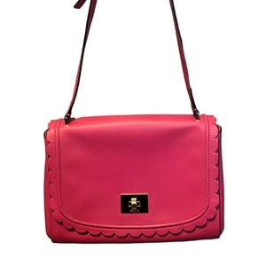 Kate Spade EUC Maple Court Scalloped Pink Leather Shoulder Bag